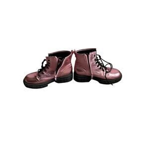 C22 Steve Madden Kid's Glitter Lace-Up Boots Pink Size 4